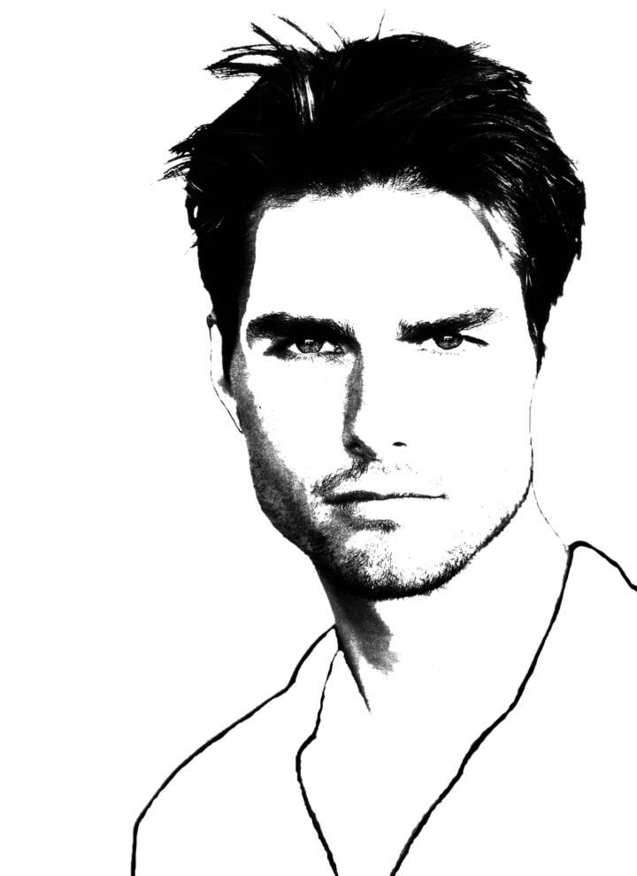 disegno di Tom Cruise da colorare