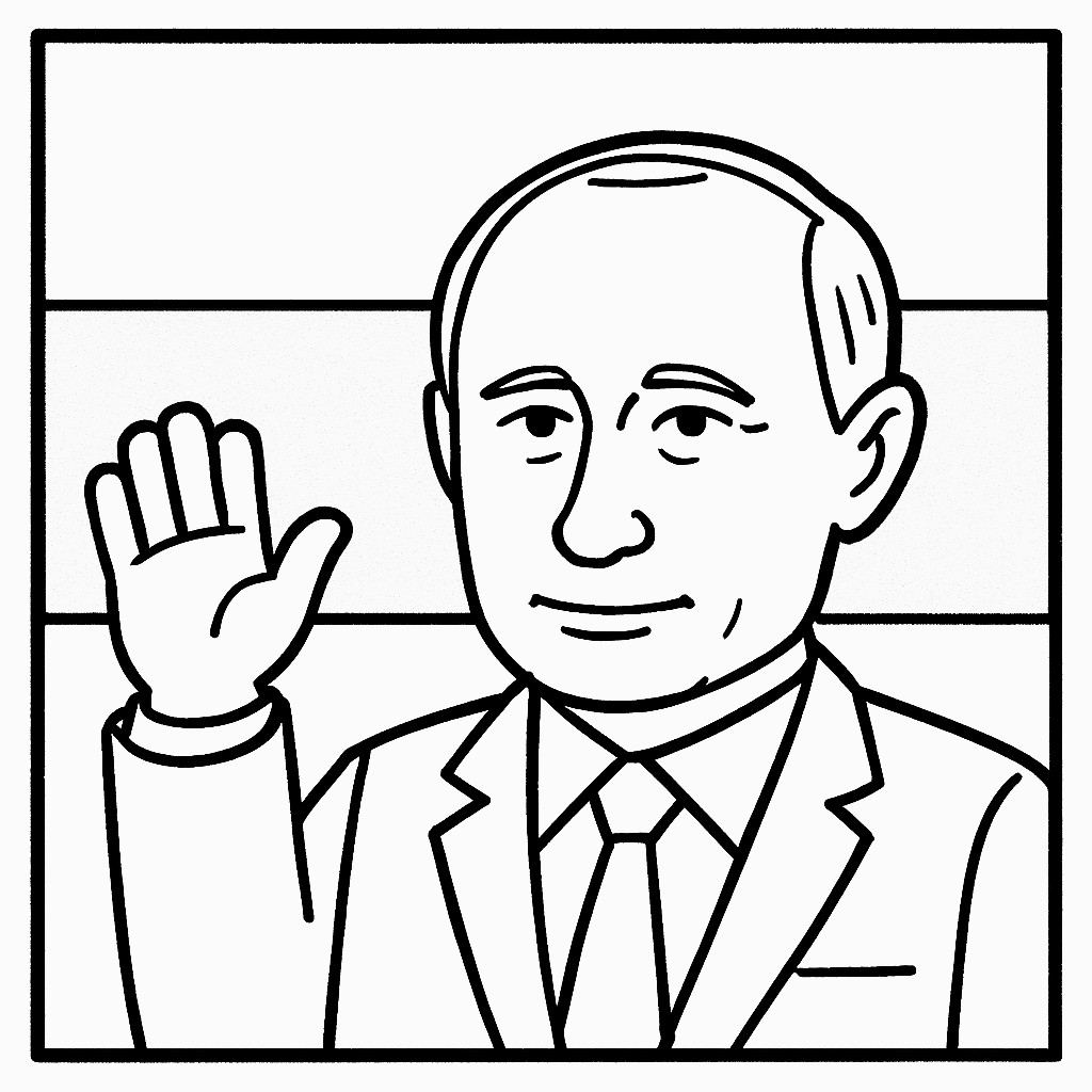 disegno di Presidente Vladimir Putin Russia da colorare