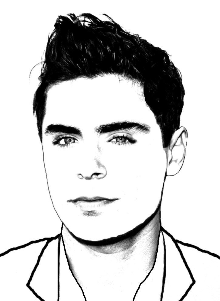 disegno di Zac Efron da colorare