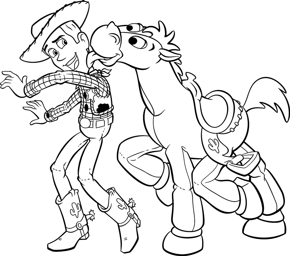 disegno di Woody e Bullseye da colorare