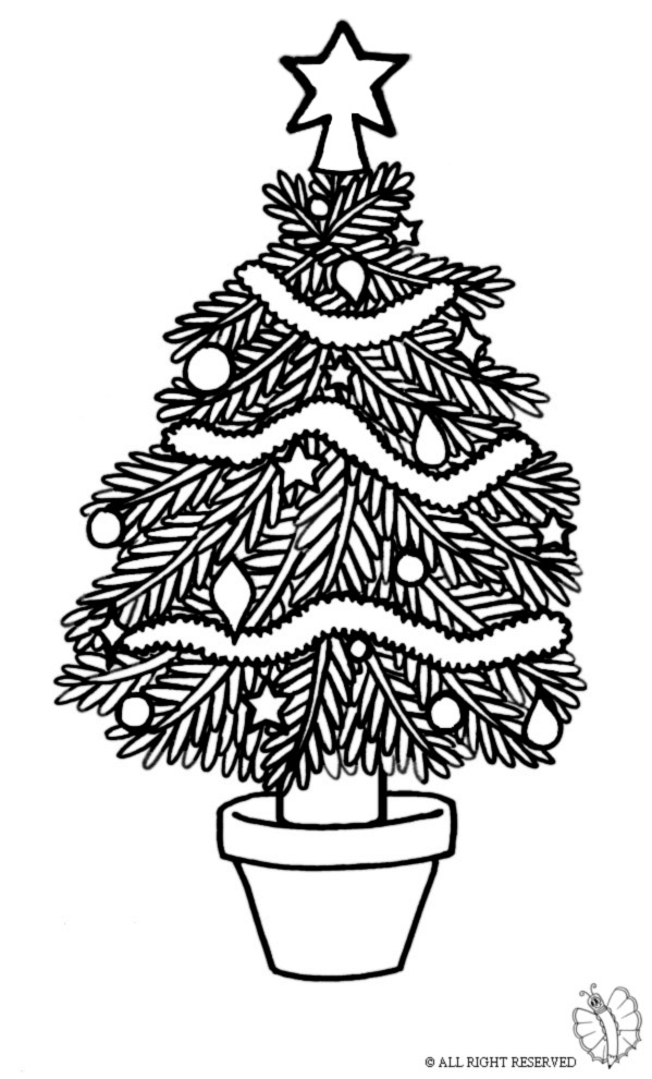 disegno di Albero di Natale Decorato da colorare