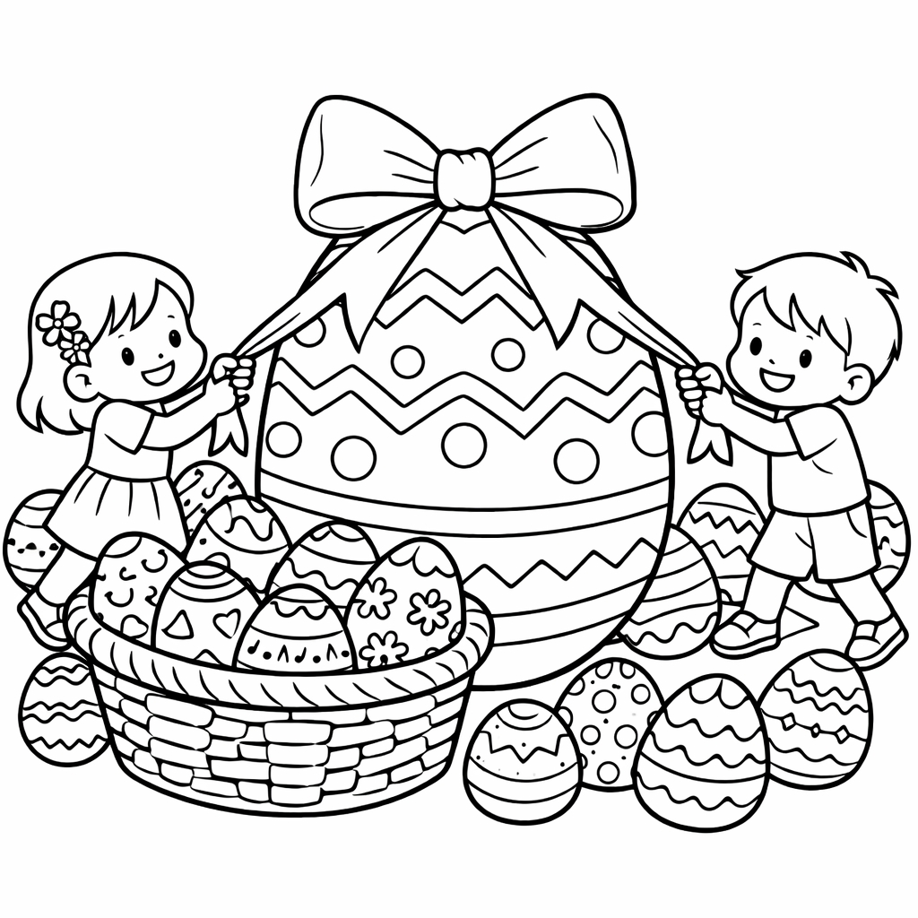 disegno di Uovo Gigante di Pasqua  da colorare