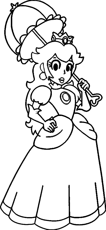 disegno di La Principessa Peach da colorare