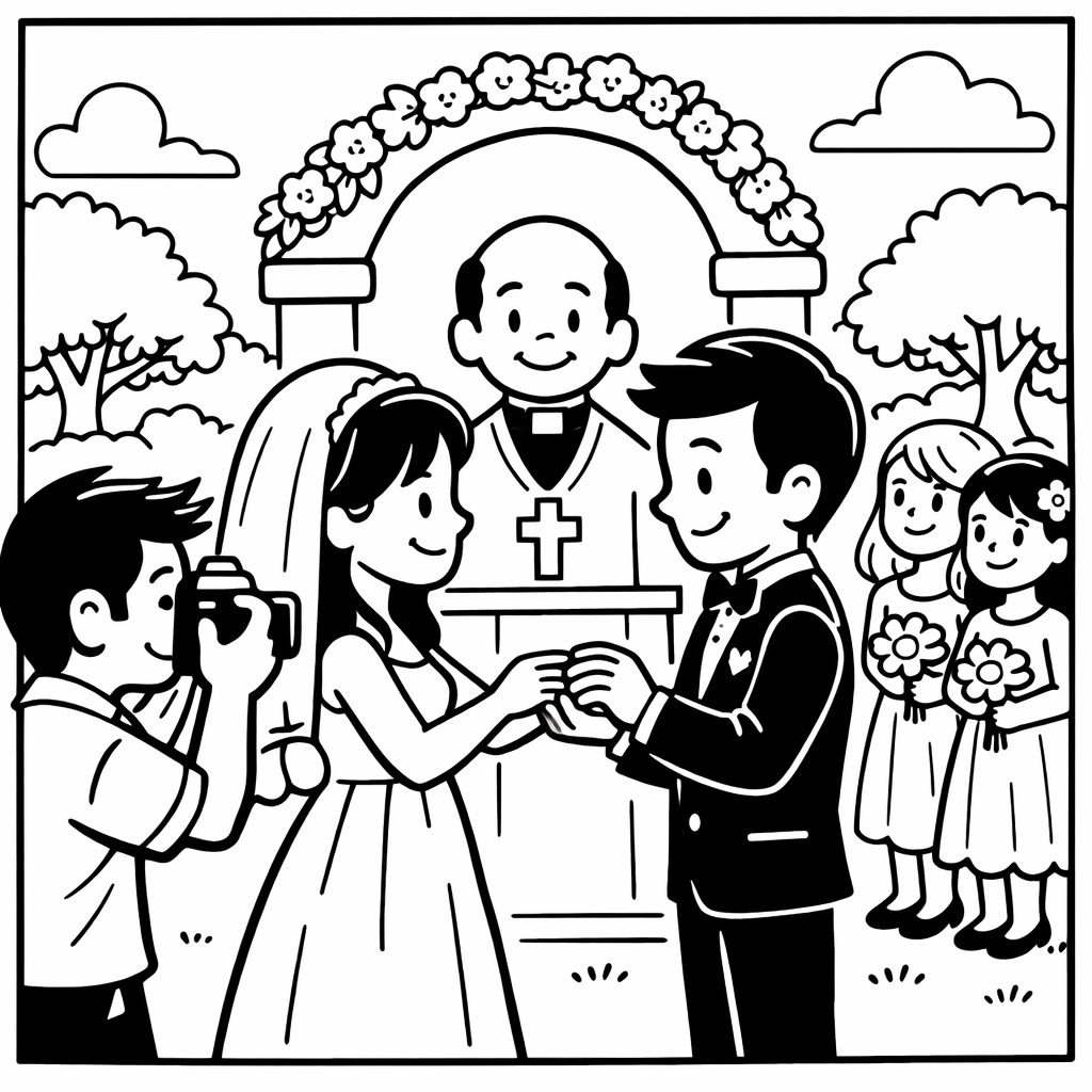 disegno di Celebrazione Matrimonio  da colorare