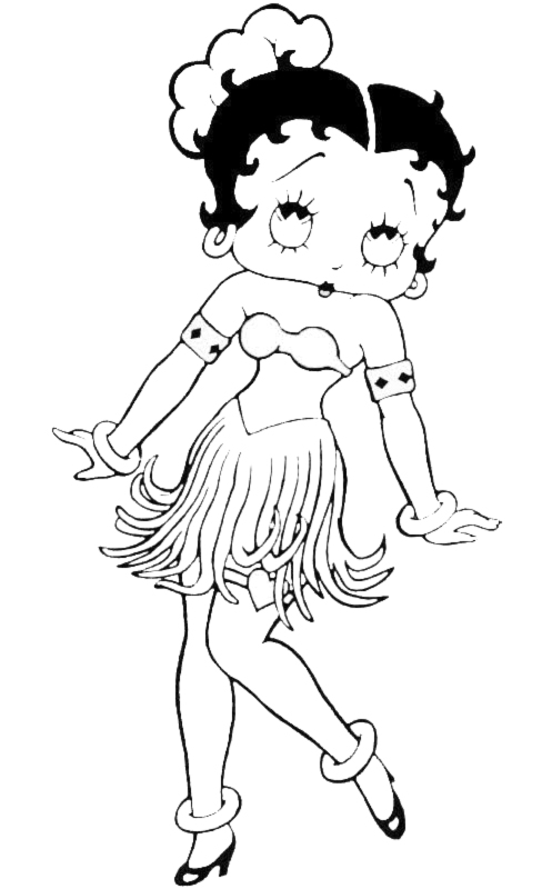 disegno di Betty Boop Hawaii da colorare