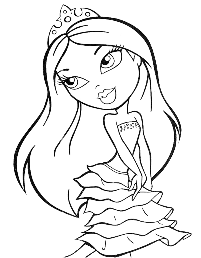 disegno di Bratz Principessa da colorare