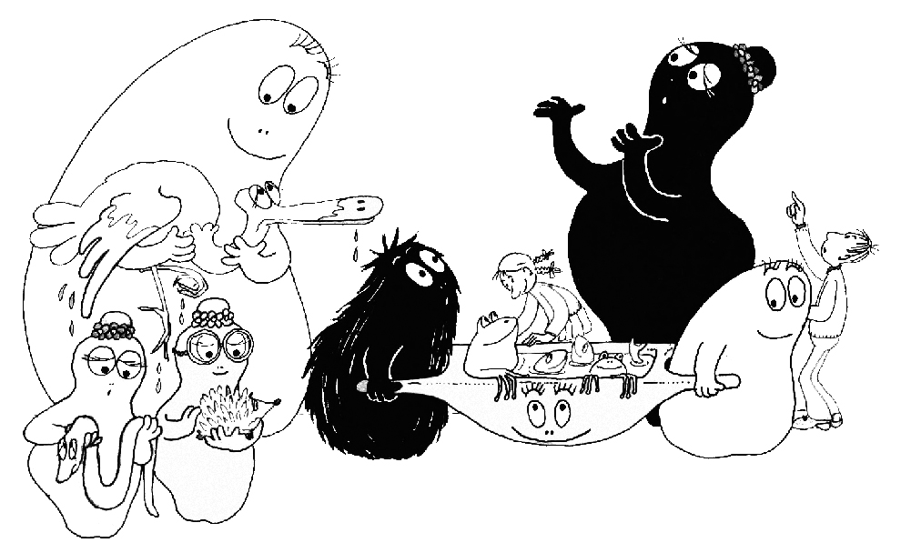 disegno di Barbapapà con Animali da colorare