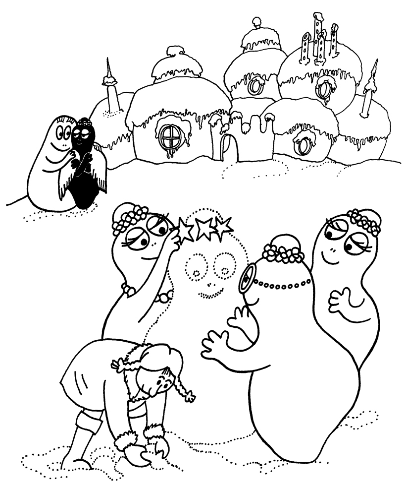 disegno di Barbapapà con la Neve da colorare