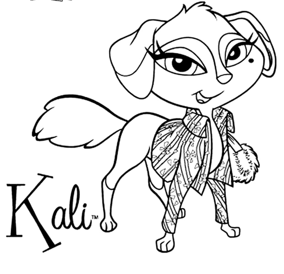 disegno di Kali Bratz Petz da colorare