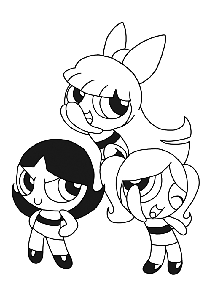 disegno di Superchicche Powerpuff Girls da colorare