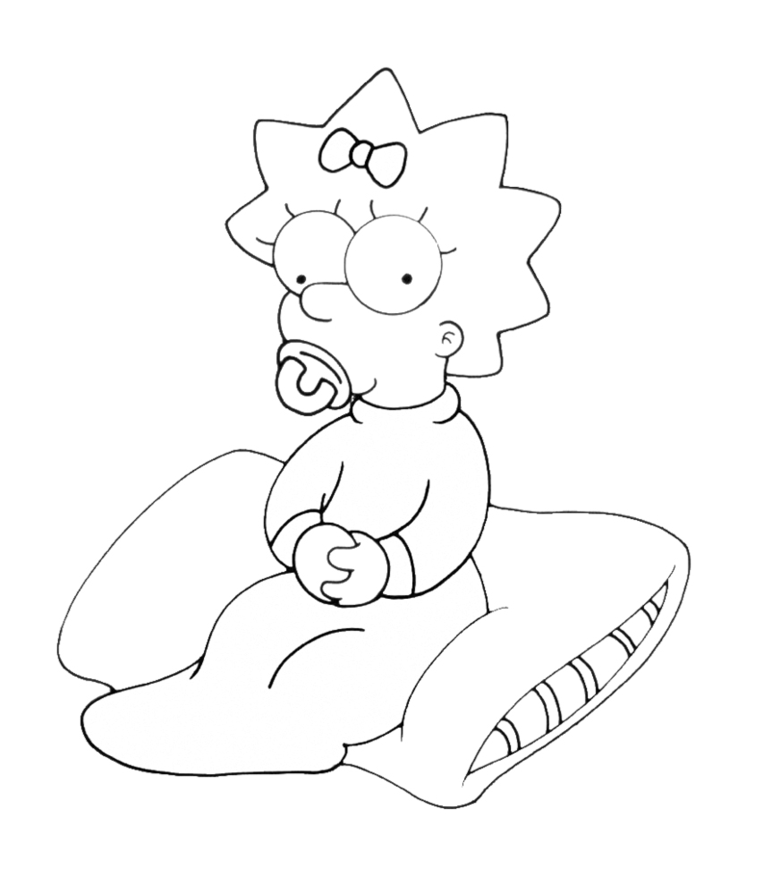 disegno di Maggie Simpson da colorare