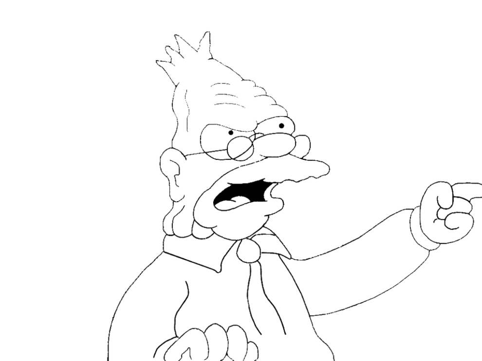 disegno di Nonno Simpson da colorare