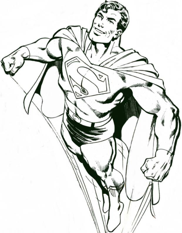 disegno di Superman che Vola da colorare