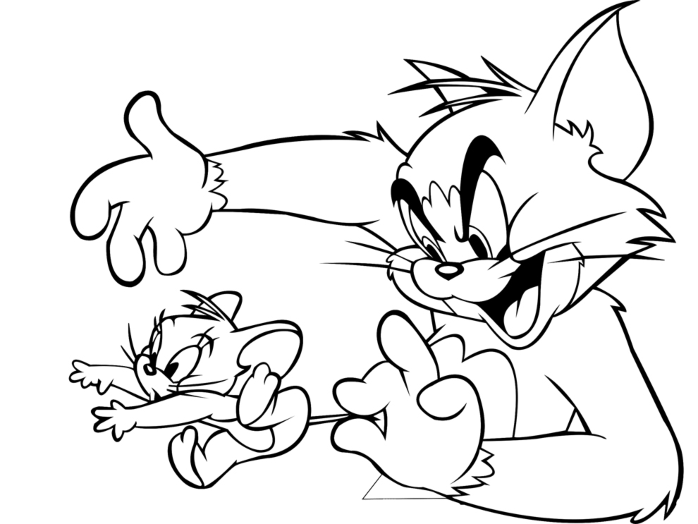 disegno di Tom e Jerry in Azione da colorare