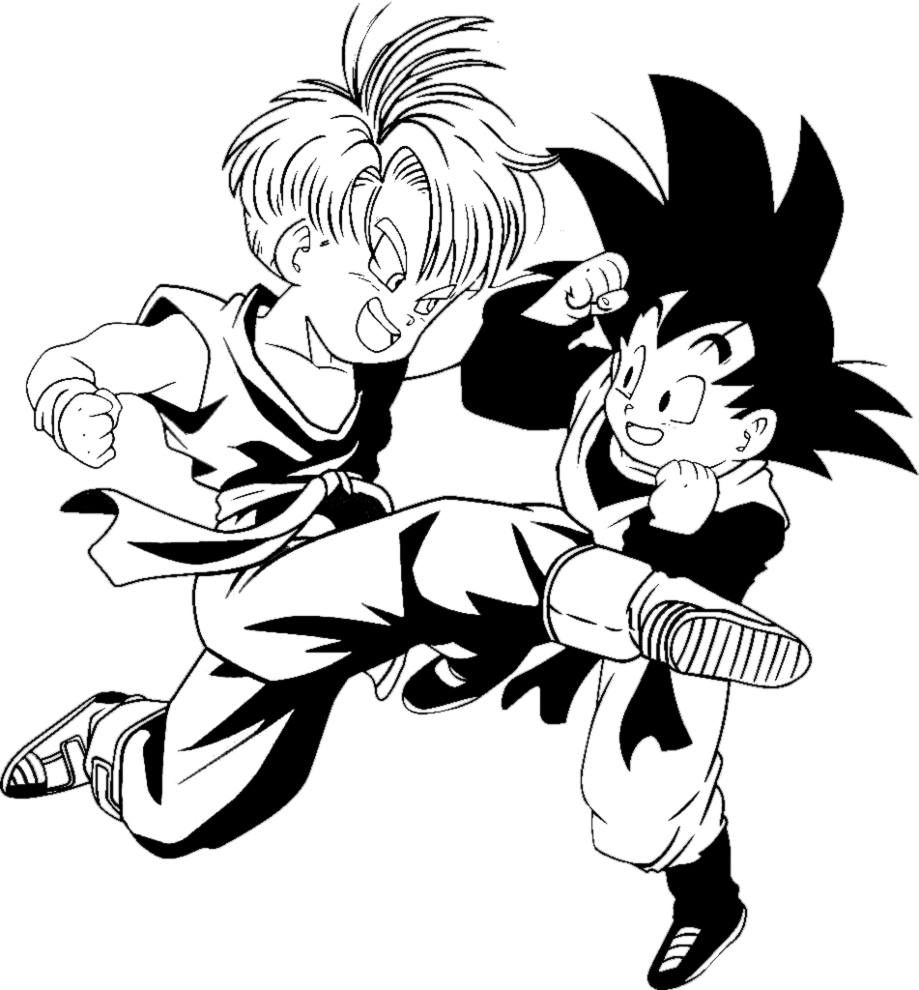 disegno di Trunks e Goku da colorare