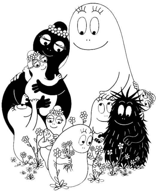 disegno di La Famiglia Barbapapà da colorare