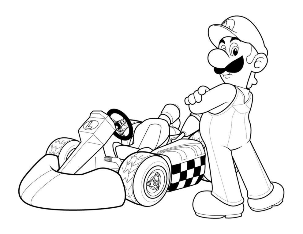 disegno di Luigi Kart da colorare