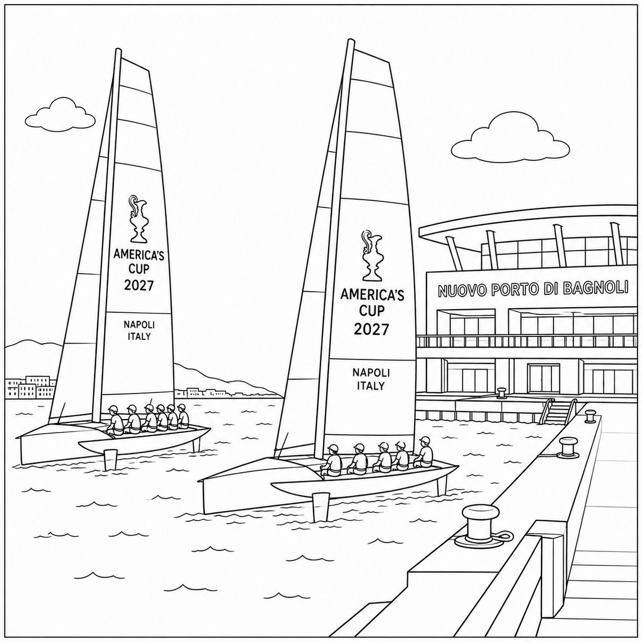 disegno di America' s Cup 2027 da colorare