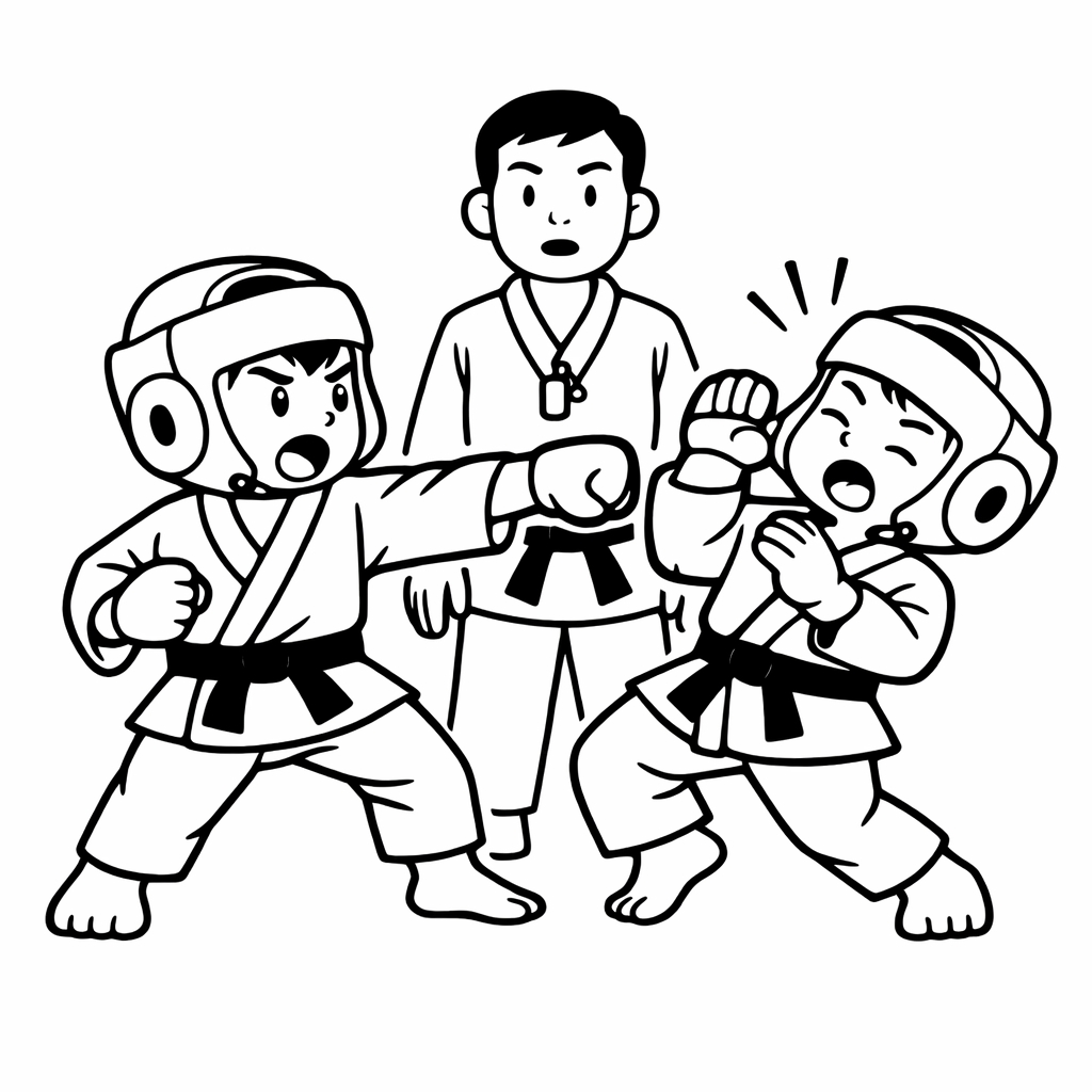 disegno di Incontro di Karate  da colorare