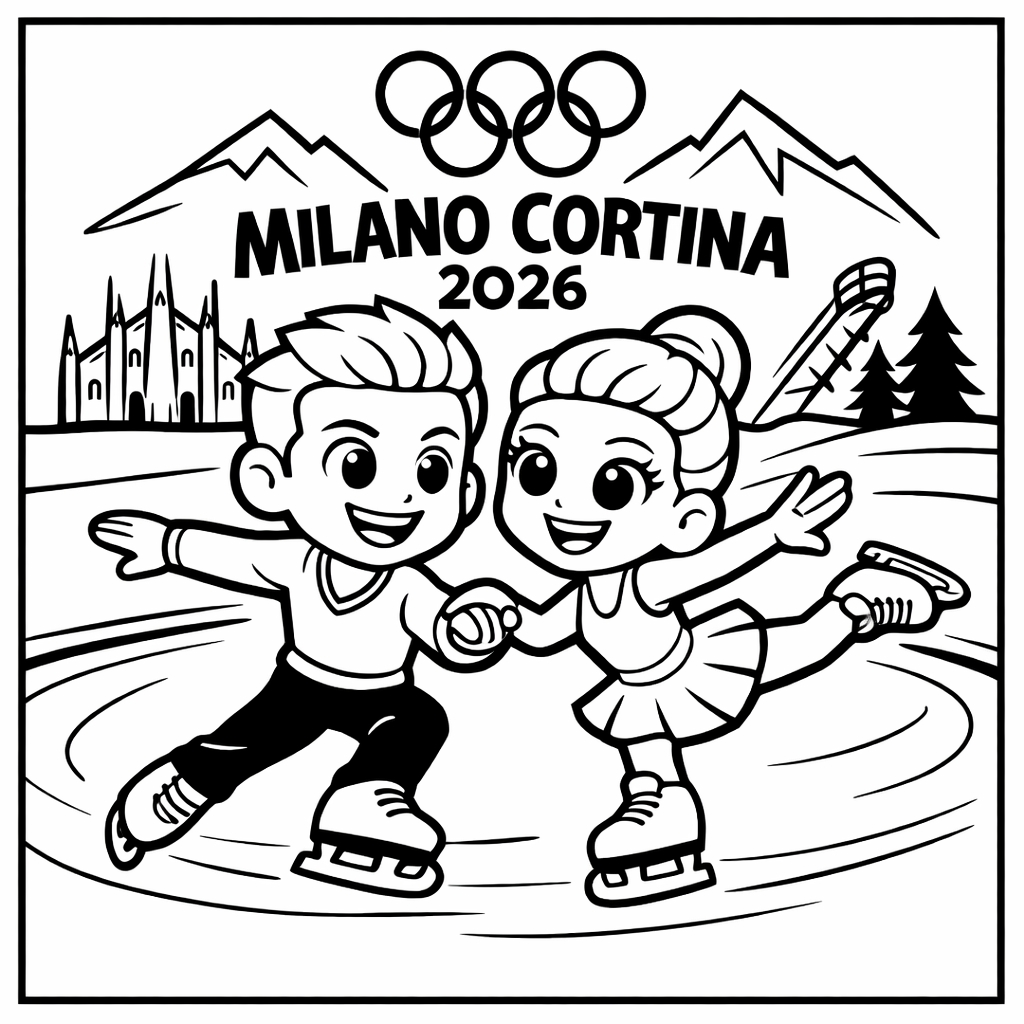 disegno di Pattinaggio Artistico su Ghiaccio  da colorare