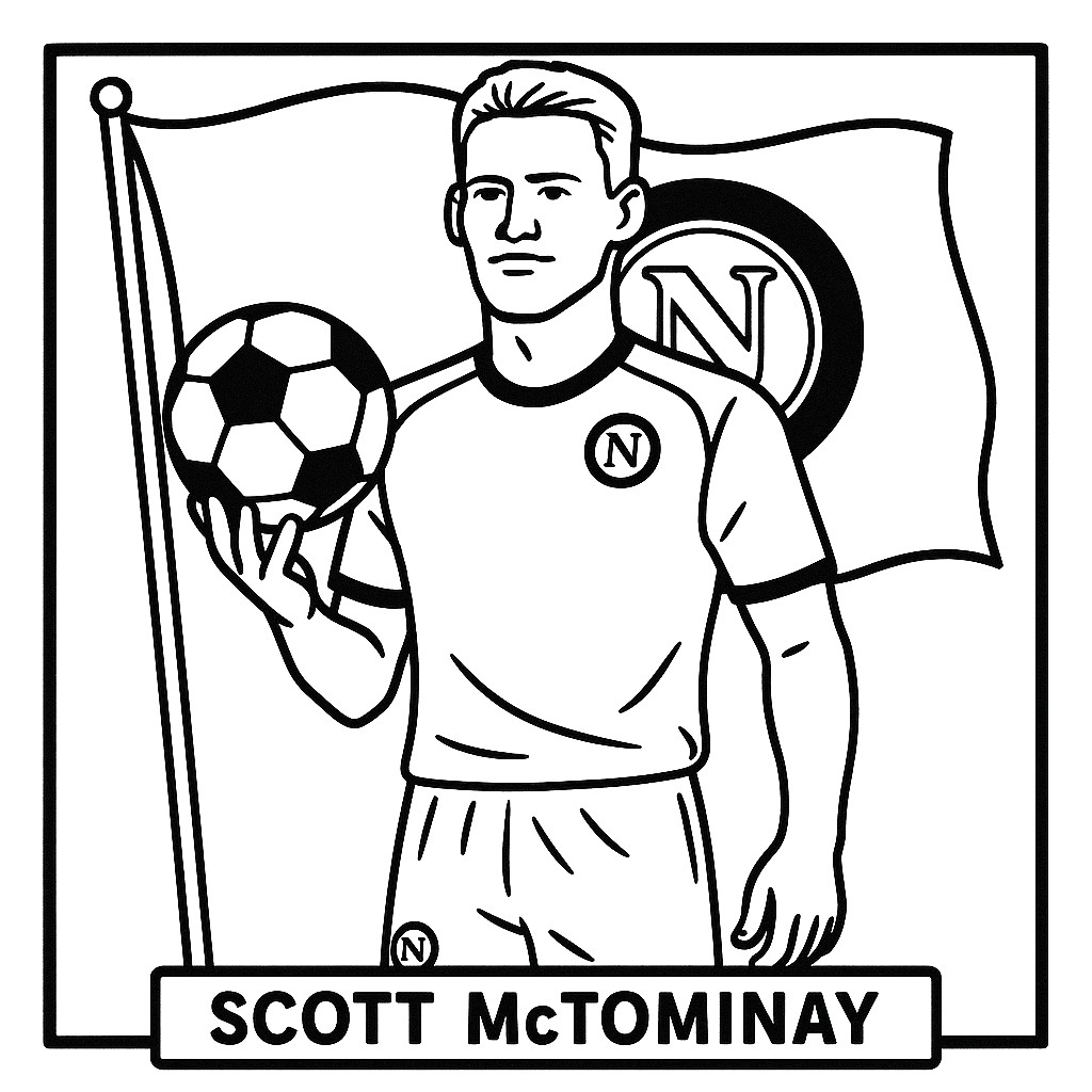 disegno di Scott McTominay Calciatore del Napoli da colorare