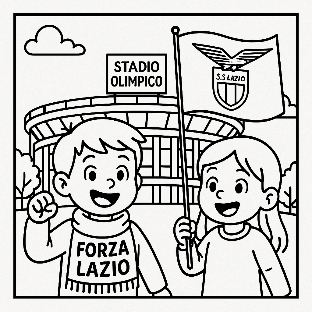 disegno di Tifosi della Lazio allo Stadio Olimpico da colorare