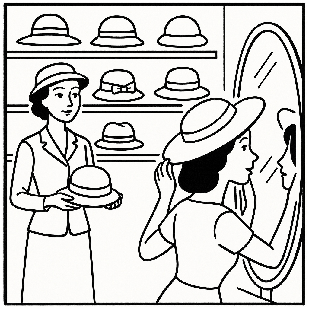 disegno di Negozio di Cappelli  da colorare