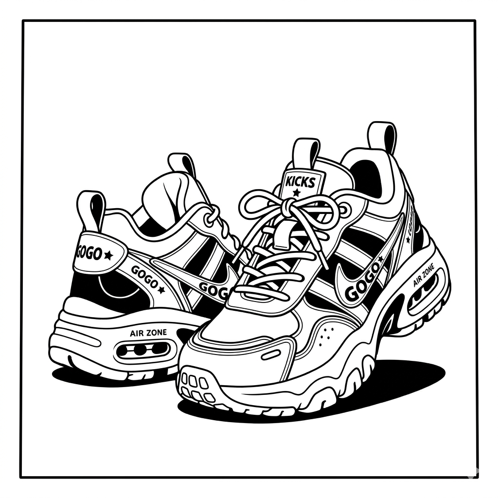 disegno di Scarpe da Ginnastica  da colorare